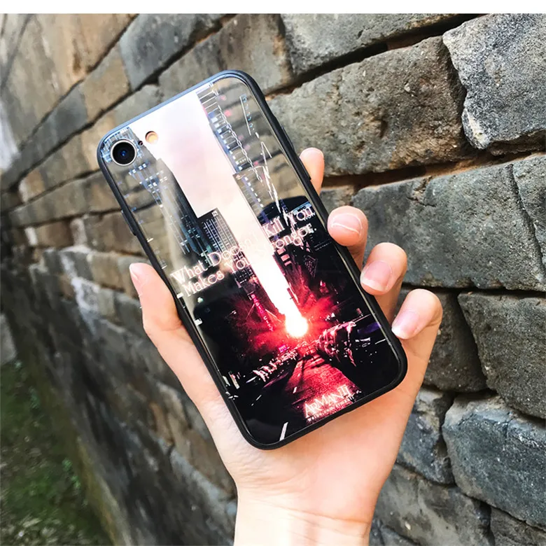 Роскошный чехол из ТПУ и закаленного стекла для iphone X 7 6 6S 8 plus|Бамперы| |