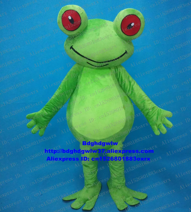 Зеленый фигурка жабы Bufonid Bullfrog маскоты костюм для взрослых, Герой мультфильма выдать листовки костюмы для выступлений zx1193
