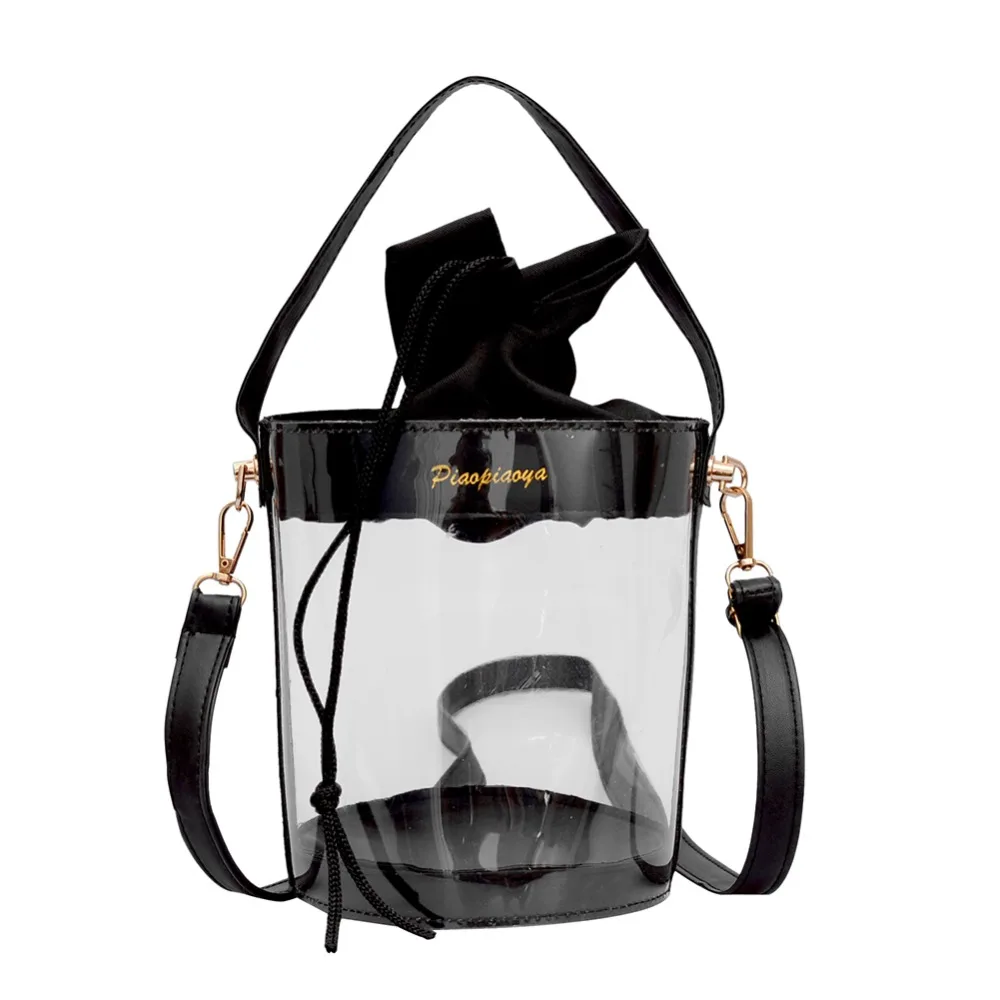 

Girls Small Summer Cylinder Clear Transparent Messenger Handbags Women Crossbody Shoulder Bags bolsa feminina