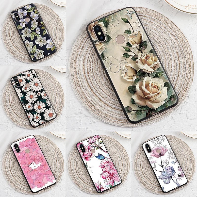 

Fashion Trend Flower Phone Cover For Xiaomi Redmi K20 Pro Note 7 Pro S2 Y2 4A 4X Note 3 5 6 Pro 4 Global 4X 5A 7S 3D Emboss Case