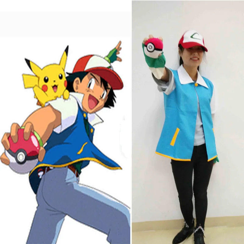 ポケモン行くポケットコスプレモンスターサトシトレーナー衣装シャツジャケット手袋帽子ボール日本アニメハロウィンパーティー着用 Wear Apparel Jacket Shellwear House Aliexpress