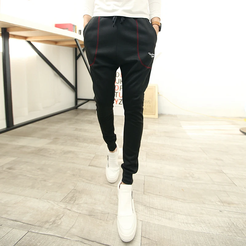 2015 New Arrival Stylish Mens Harem Pants Red Striped Designer High