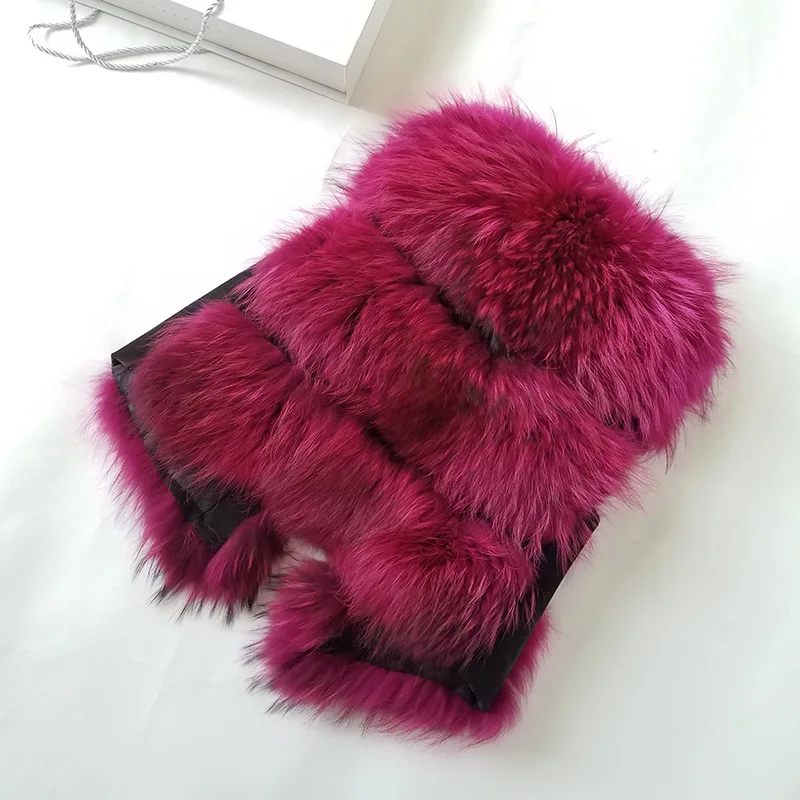 OFTBUY, повседневный меховой жилет, зимняя куртка, пальто для женщин, натуральный мех енота, женский жилет, теплый толстый короткий жилет, женская уличная одежда