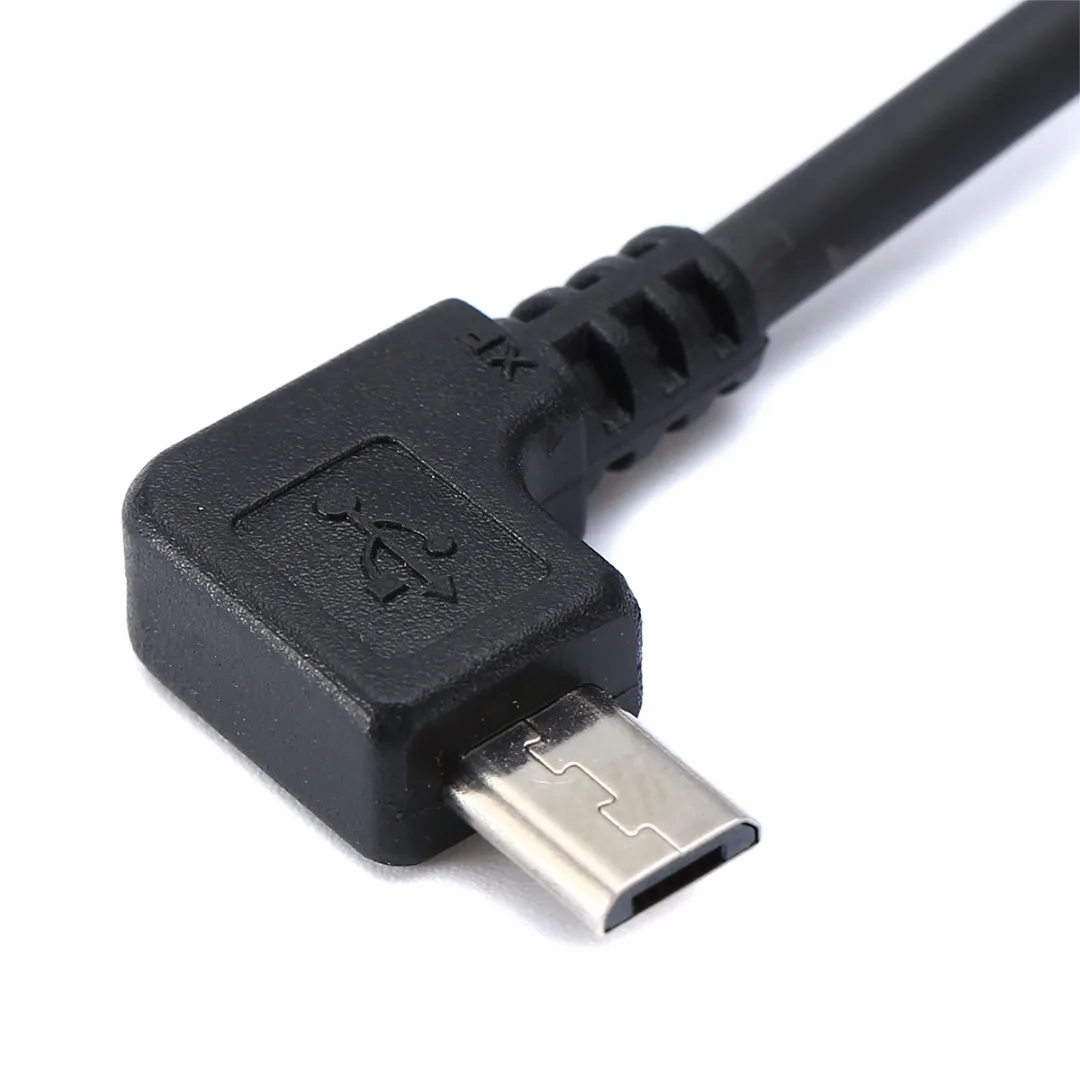 13 см правый угол USB Женский к Micro B Мужской конвертер OTG адаптер кабель черный для samsung LG Xiaomi Android телефон
