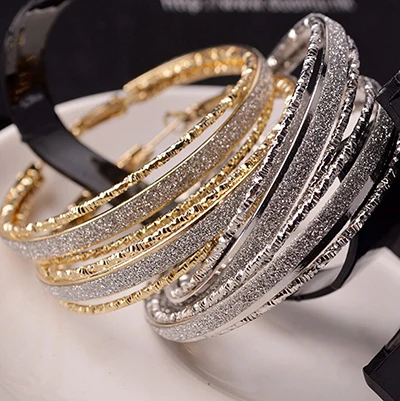

1Pair New Attractive Crystal Round Earrings Gold Filled Band Hoop Earrings Woman Wedding Jewelry Gift