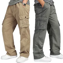 Весна Лето мужские брюки Карго повседневные хлопковые Свободные мешковатые городские военные тактические брюки с карманами брюки джоггеры большой размер