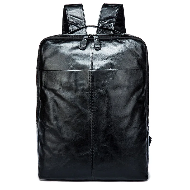 

Factory Outlet Genuine Leather Men Bags The first layer Cowhide Men's Laptop Backpacks Large Capacity Travel Bag