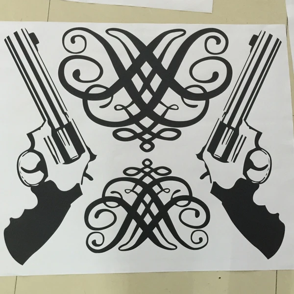 Wall Stickers Vinyl Decal Revolver Weapon Gun Mafia Police Size 56x67cm Wall Stickers Vinyl Decal Revolver Weapon Gun Mafia Police Size 56x67cm