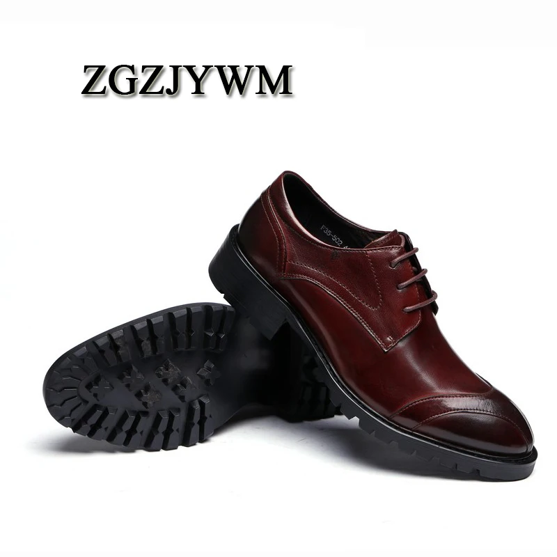 ZGZJYWM/модные демисезонные черные/красные туфли оксфорды Мужские модельные из