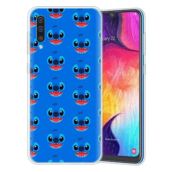 Cartoon Cute Stich Silicone Case for Samsung Galaxy A71 A51 A90 5G A50 A70 A40 A20e A10 A30 A80 A8 Plus A7 A9 Cover - Цвет: 08