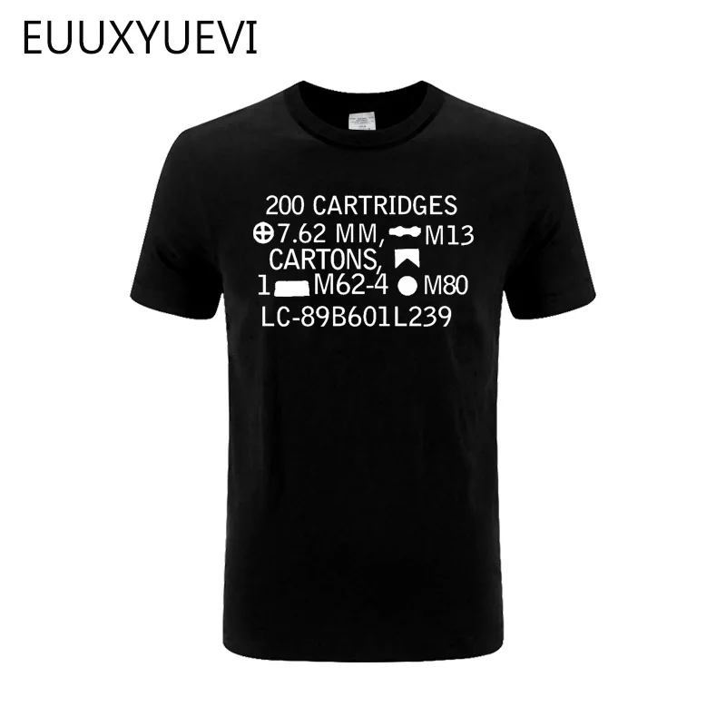 

2019 Summer Hot Sale Men T shirt T-shirt 7.62 NATO 308 Ammo Can M4 AR15 M16 Molon Labe Morale Patch Sniper tops Clothes