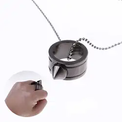 Вольфрам сталь самообороны поставки кольцо для женщин мужчин Детская безопасность выживания кольцо на палец с цепи инструмент
