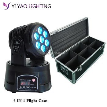 

Flight Case 6pcs/lot led wash Effect Wash Lightig Moving Head Light DMX512 for DJ Club Disco Stage Party