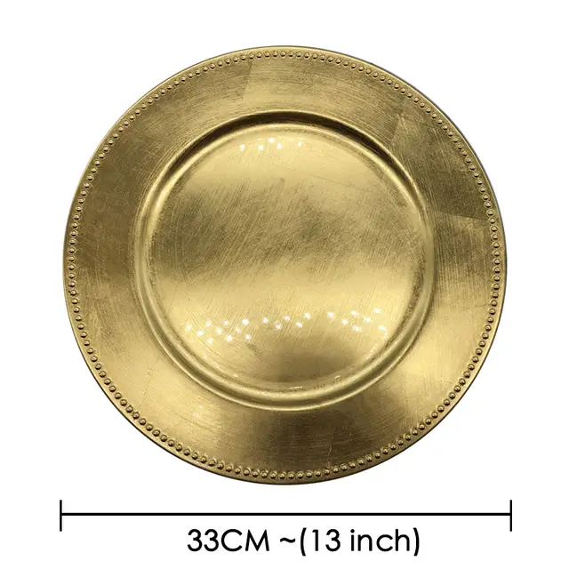Online Shop Nordic Gold Charger Plastic Plates Pearl Tray