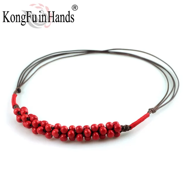 Special Offers Romantic Classic Ceramic Ormosia Pendant Necklace Red Vintage Accessory Valentine's Day Gift Free Shipping Handicraft Jewelry