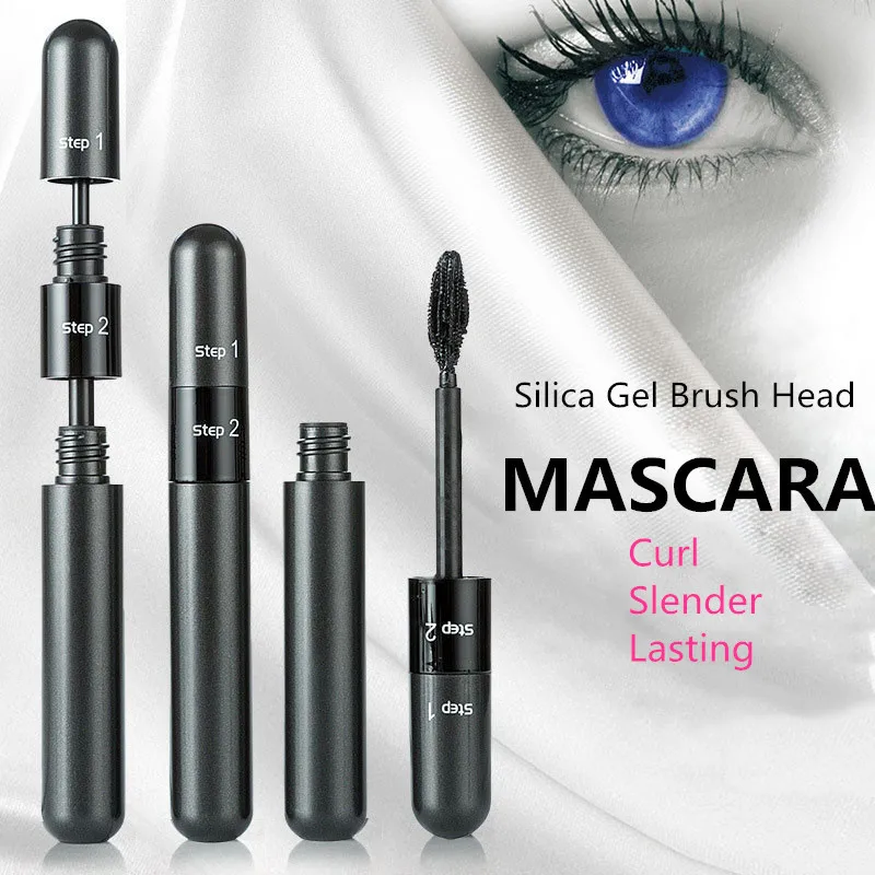 2 in 1 Long Curled Thick Mascara Silca Gel Brush Head Mascara