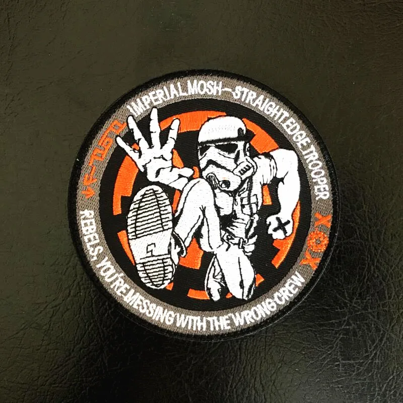 

IMPERIAL MOSH STRAIGHT EDGE TROOPER Patch Cloth Tactical Patch Embroidery Morale Armband Hook Loops Military Combat Badge