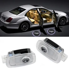 2 шт. двери автомобиля лазерный теневой светильник светодиодный Добро пожаловать светильник для Mercedes AMG W211 GLK CLK SLS W204 GL M ML S SL CL B класс