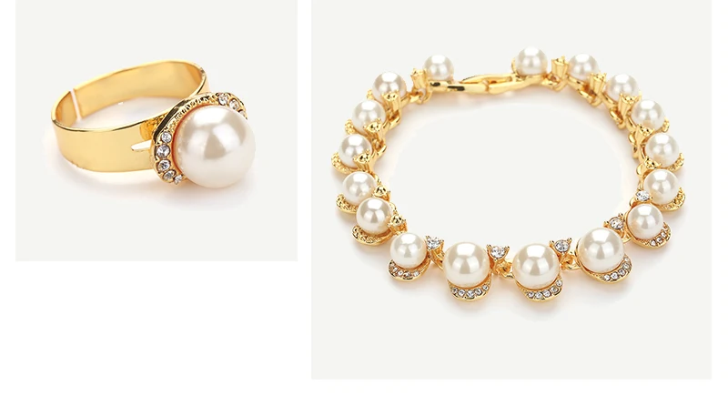 BTSETS Dubai Bridal Jewelry Sets Fashion Simulated Pearl Jewelery Sets For Women Wedding African Beads Jewelry Set Accessories (5)