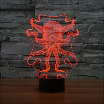 

Touch 3D Acrylic Octopus Underwater Animal Night Light USB Led Lamp For Kids Room Bedroom Desk Table Decoration Holiday Gift