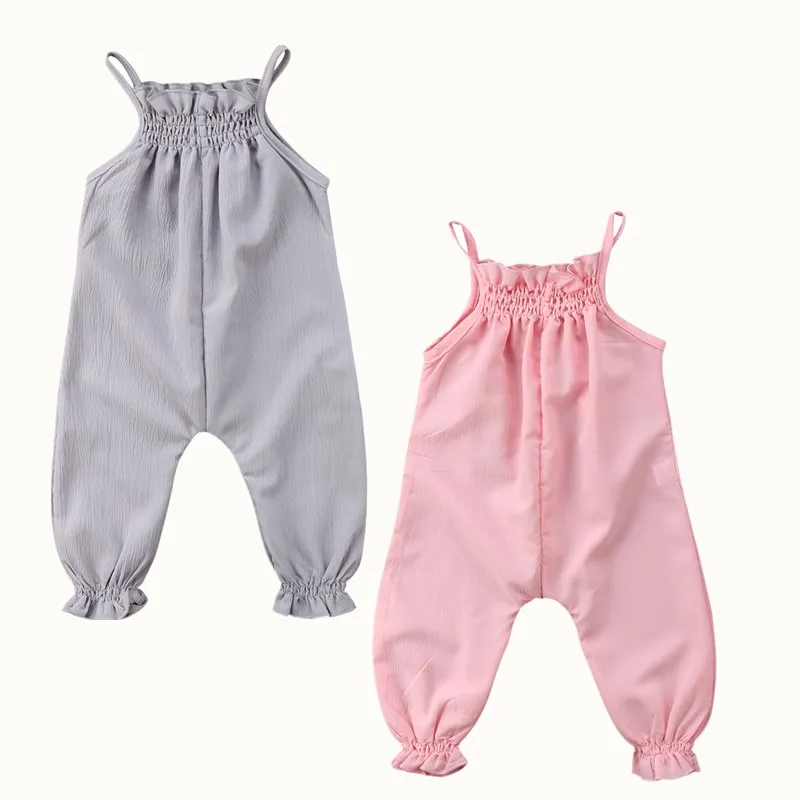 

Toddler Baby Girl Sleeveless Summer Clothes Strap Kids Ruffles Long Trousers Chiffon Romper Jumpsuit Playsuit Sunsuit Clothing