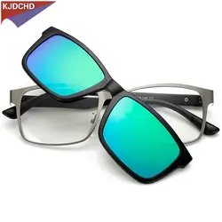 Модные RT90 сплава очки кадров для мужчин очки клип на солнцезащитные очки двойного назначения поляризованные линзы оптические очки кадр