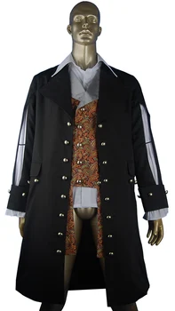 

Unisex Pirate Costume Pirates of the Caribbean Hector Barbossa Halloween Cosplay Costume Jacket Fancy Geek Women Men Adults