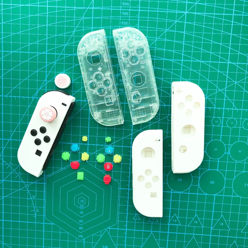 Для консоли nintendo Switch Joy con чехол корпус Белый Запасные части DIY оболочка прозрачный джойстик NS Переключатель джойстик