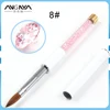 ANGNYA 1Pcs Acrylic Handle With Rhinestone Kolinsky Oval Nail Art Brush For Acrylic 8#/10# Oval Single Piece A003 1