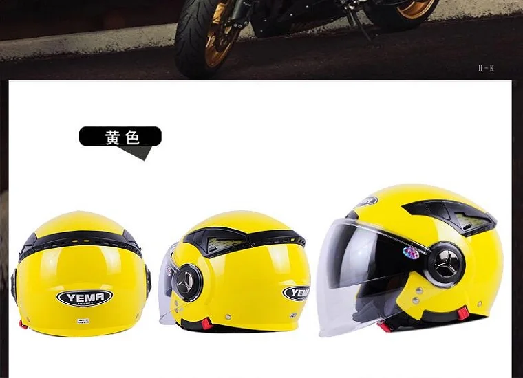2018 зима новый YEMA двойной объектив Кроссовый мотоциклетный шлем Harley стиль внедорожный мотоцикл половина лица шлемы АБС ПК объектив