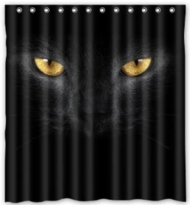 Curtains Ideas black cloth shower curtain : Aliexpress.com : Buy Custom Scary Black Cat Eyes Halloween Shower ...
