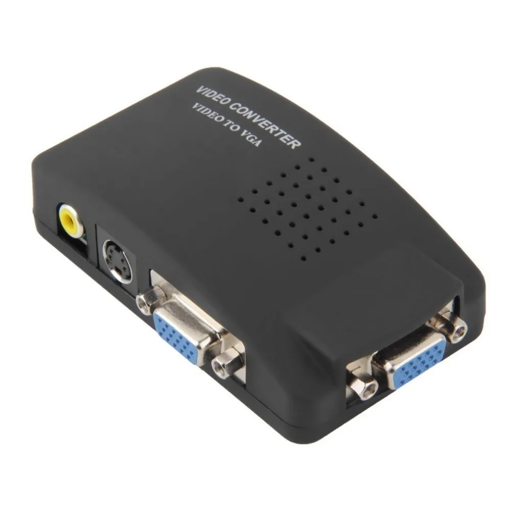 PC Laptop Composite AV/S Video To VGA TV Converter Monitor Adapter