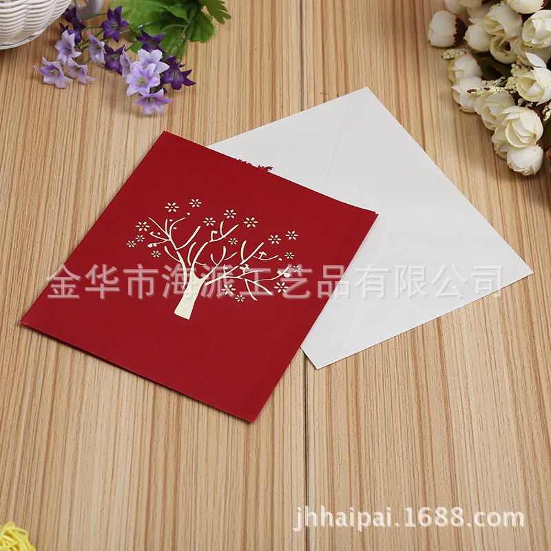  Factory direct sales of red cherry stereo creative Valentine's Day greeting card wedding invitation - 32700611821