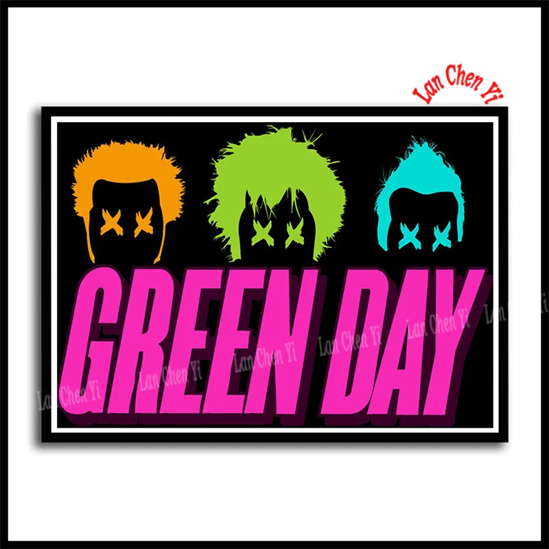 Зеленый День полоса белая мелованная бумага плакаты панк-рок музыка звезда Плакат для кафе бар декоративный настенный плакат