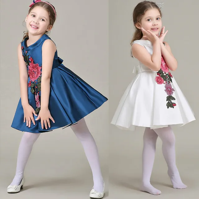 Girls 2016 summer dress embroidery floral high quality ...