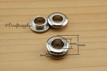 

eyelets metal with washer grommets nickel solid brass round 8 pieces 8 mm K152