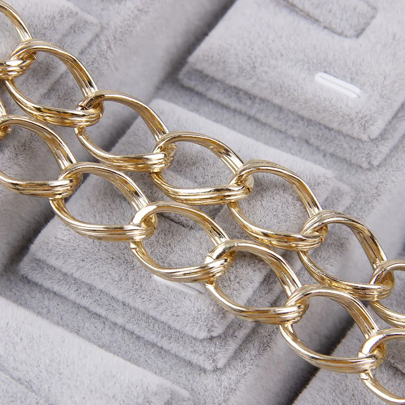 Metal Gold 1.8x3.4x13.5x19mm Textured Cable Necklace Twisted Curb