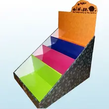 Высокое качество пользовательский дизайн сильные цветные шоколадные конфеты гофрированный счетчик дисплей картонная коробка(DX-104