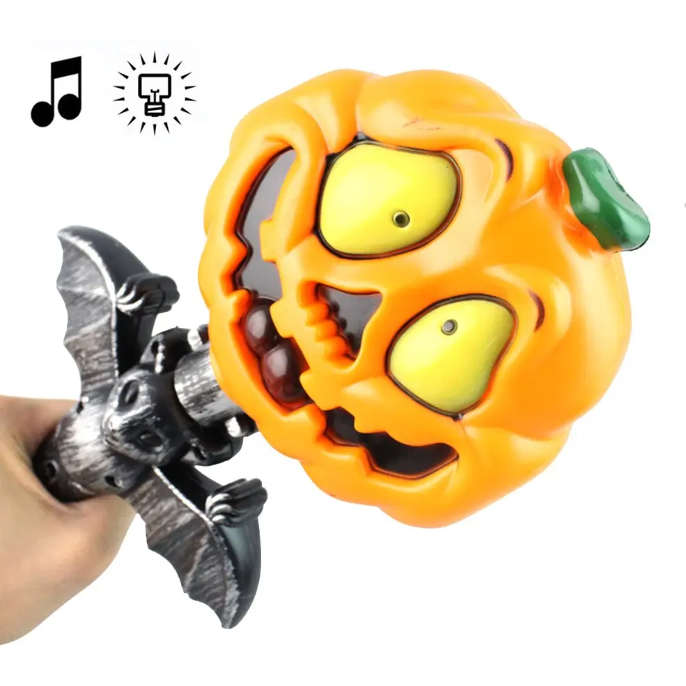 Funny Horrible Battery Operated Handheld Light Up Pumpkin Stick