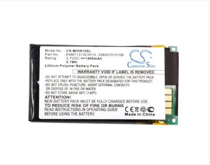 Аккумулятор Cameron Sino 1400mAh для MITAC Mio H610 338937010109 E4MT131323H12 GPS аккумулятор навигатора |