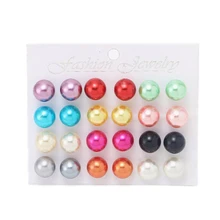 Ocean 12 Pairs Lot Pearl Earrings Fashion Mix Color Ball Stud Earring Set Piercing Pendant for Women Ladies 2016 Cheap Earrings