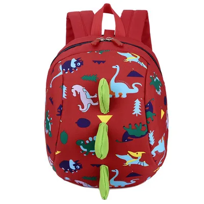 Милый мультяшный Детский рюкзак с ремнем, поводок, безопасность, анти-потеря, рюкзак с ремнем, ходунки, рюкзак с динозавром - Цвет: red
