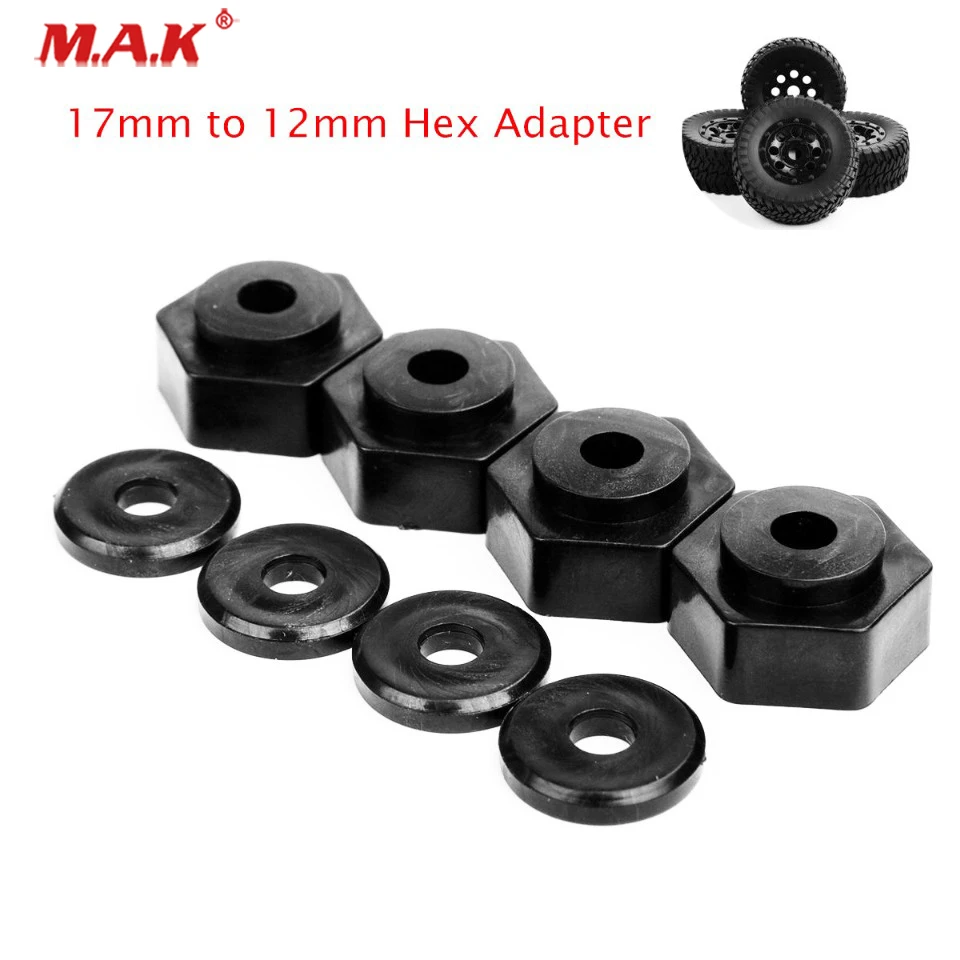

4 Pcs/Set 1:10 Scale Tires Adapter 17mm to 12mm Hex fit 1/10 Short Course Truck Tyre