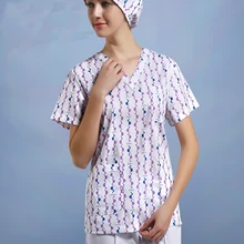 Летний женский больничный медицинский скраб, комплект одежды, стоматологическая клиника и салон красоты, униформа медсестры, принт, дизайн в обтяжку, платья