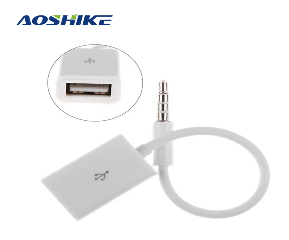 AOSHIKE Mini Jack 3 5 мм AUX аудио разъем для USB 2 0 конвертер адаптер Aux кабель автомобиля MP3 U