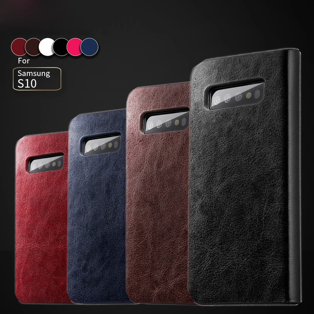 Винтаж кожаный чехол с Откидывающейся Крышкой для samsung Galaxy S10 кожаный чехол для samsung S10 плюс Бизнес кожаный чехол-портмоне в стиле ретро samsung S10 Lite