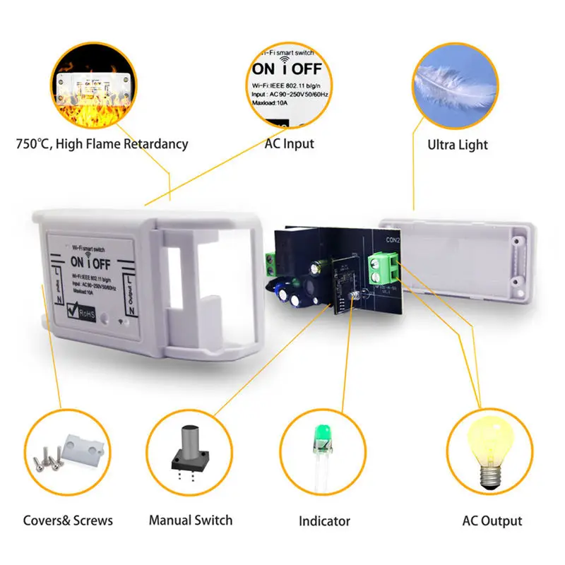 2.4G Wifi Smart Switch For Tuya App Diy Wireless Remote Light Automation Relay Module Controller Work With Alexa Google Home #8 2.4G Wifi Smart Switch For Tuya App Diy Wireless Remote Light Automation Relay Module Controller Work With Alexa Google Home #8