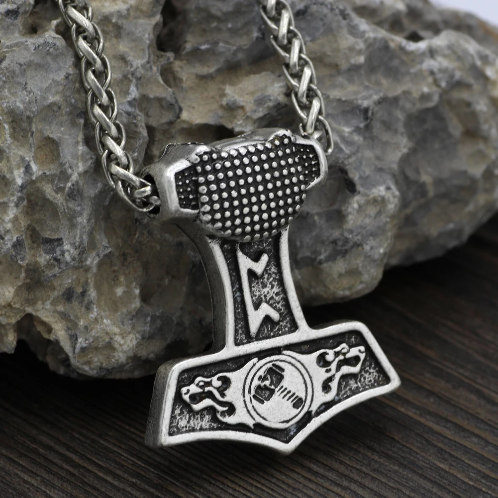 Viking Thor Hammer Odin Wolf ожерелье для мужчин Mjolnir с подвеской в форме руны амулеты