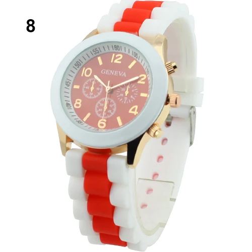 Popular Women's Geneva Silicone Band Jelly Gel Quartz Analog Daily