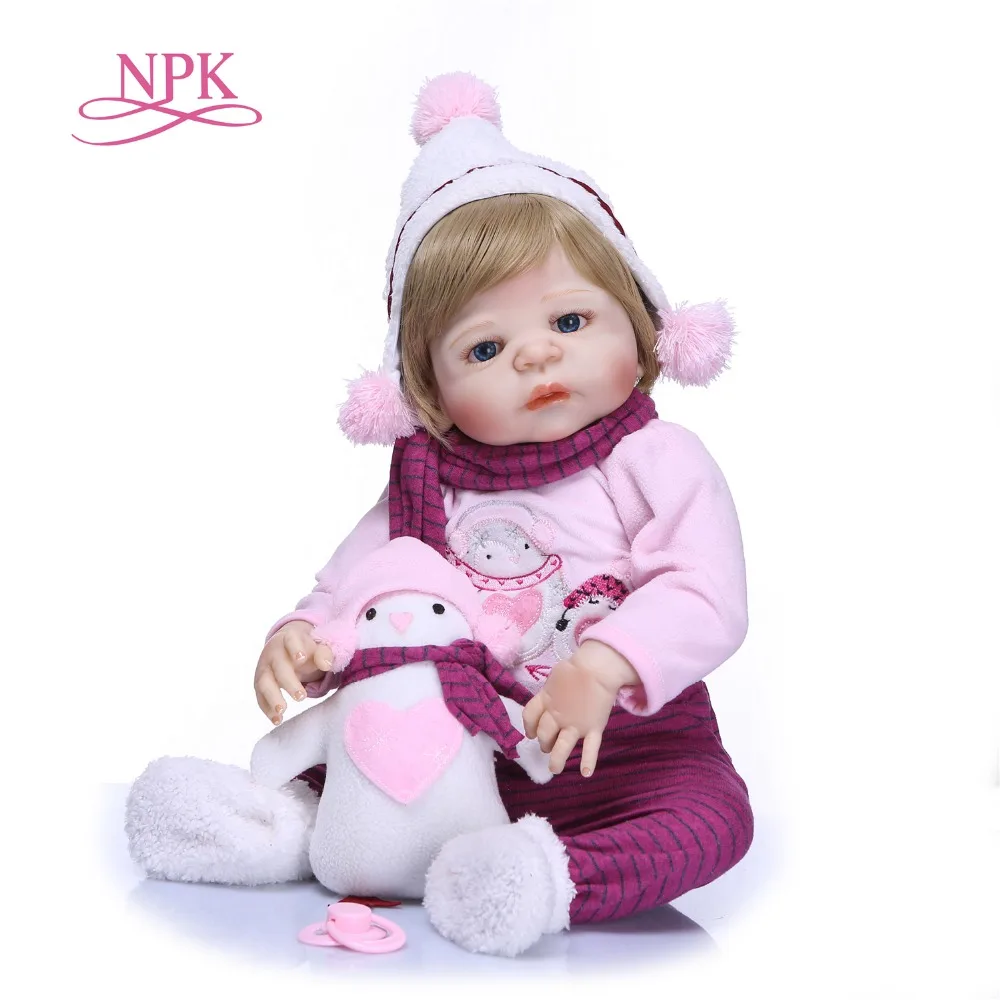 

NPK 23inch Full Silicone Vinyl Reborn Baby girl Dolls Fashion Dolls Bebes Reborn Menina Girls kids toys GiftBrinquedo bonecas